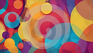 Abstract background featuring a vibrant overlapping pattern of colorful translucent circles creating a modern dynamic visual