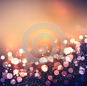Abstract background. Festive elegant abstract background with bokeh lights