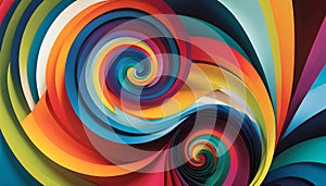 An abstract background of Fibonacci spirals seamlessly integrated into an unforgettable colorful backdrop
