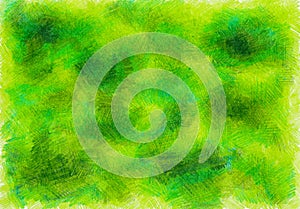 Abstract background. Filled with texture drawn with colored pencils. Different shades of green colors. photo