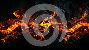 Abstract background with fire flames. AI generated