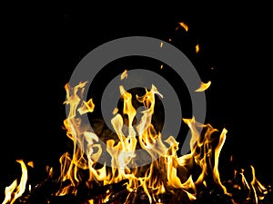 Abstract background. fire flames on a black background