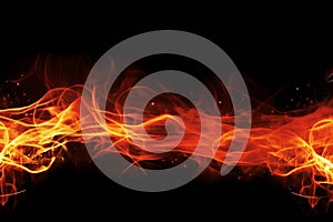 Abstract background of fire flames on a black background,  Design element