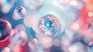 Abstract Background with Floating Glowing Bubbles