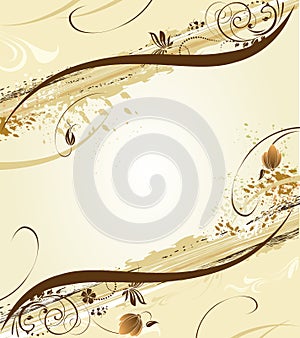 Abstract background with floral elements.