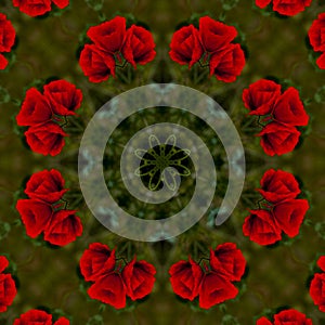 Abstract background of floral pattern of a kaleidoscope