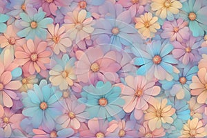 abstract background with flowers in pastel colors. Vector illustration.