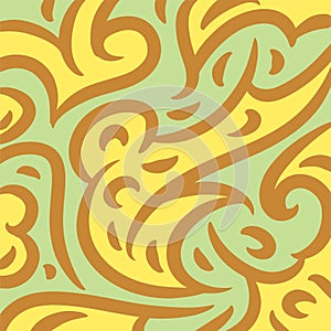 Abstract background with flowing curvy shapes collage.