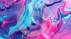 An abstract background with fluid and dynamic shapes blending into each other, reminiscent of liquid motion. Neon pink and