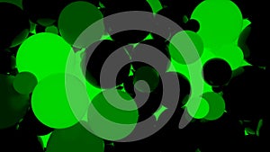 Abstract background. Fluorescent green luminous balls. Theme parties.