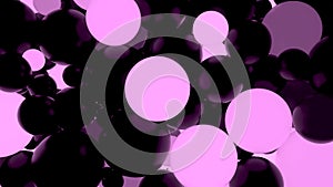 Abstract background. Fluorescent light pink luminous balls. Theme parties