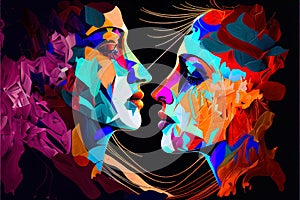 abstract background in the form of lovers, a symbol of Valentine's Day, feelings and emotions between lovers, a