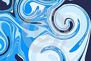 Abstract background in the form of swirled paint. Twisting the colors of blue, blue and white imitate the filling with