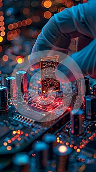 Abstract background of futuristic medicine and artificial intelligence integration.