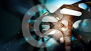 Abstract Background. Gear in Blue Light.