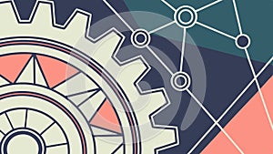 Abstract Background with Gear and Network Pattern, vector design Generative AI