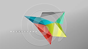 Abstract background - geometric origami style shape composition, triangular low poly design concept. Colorful trendy