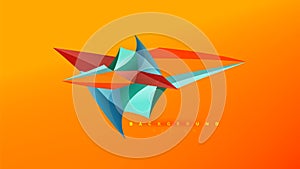 Abstract background - geometric origami style shape composition, triangular low poly design concept. Colorful trendy