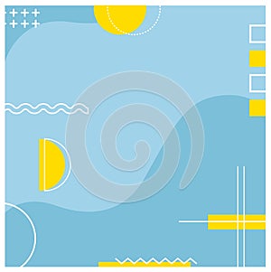 Abstract background with geometric shapes in blue and yellow colors. Background vector illustration, wallpaper, poster.