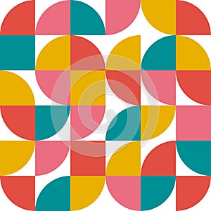 Abstract background geometry minimalistic design in Bauhaus style. Vector pattern with punchy colors. ready to use for textile,