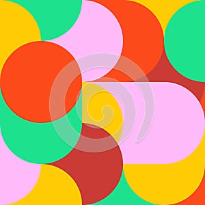 Abstract background geometry minimalistic design in overlapping circles. Vector pattern with punchy colors. ready to use for