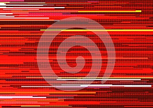 Abstract background with glitched vertical stripes, stream line binary code background with two binary digits 0 and 1.