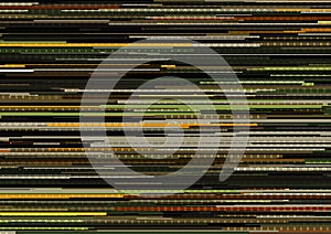 Abstract background with glitched vertical stripes, stream line binary code background with two binary digits 0 and 1.