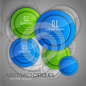 Abstract background with glossy circles. Glossy buttons. Vector