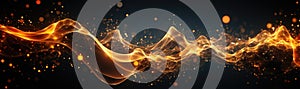 Abstract background with glowing fire waves, AI