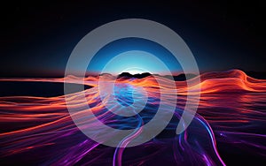 Abstract background with glowing lines and space for text