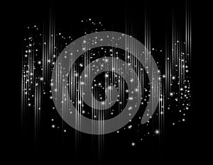 Abstract background with glowing rays intersecting. Futuristic techno design. Horizontal, vertical line. For parties