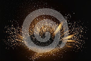 Abstract background with gold and silver particle. Generative AI