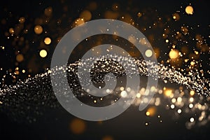 Abstract background with gold and silver particle. Generative AI