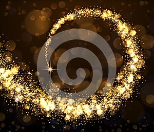 Abstract background with golden swirl.