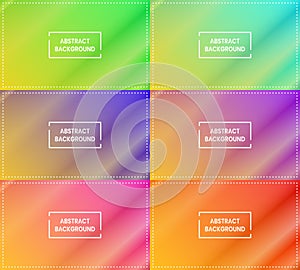 six sets of orange shinnig diagonal gradient abstract background with frame. simple, modern and color style