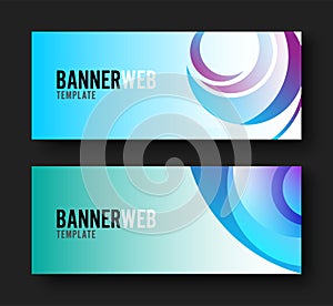 Abstract background gradient banner template vector, website header advertising