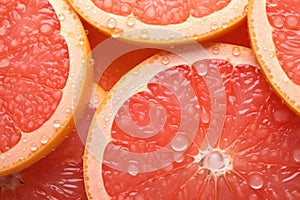 Abstract background with grapefruit slices. Generative AI