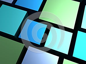 Abstract background - green and blue cubes