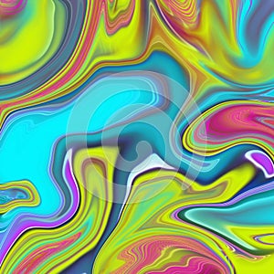 Abstract background green and bule color paint with fluid liquid texture