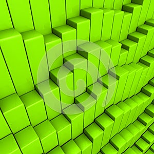 Abstract background from green colored cubes