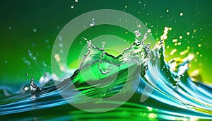 Abstract background Green eco wave, clean water and nature concept,