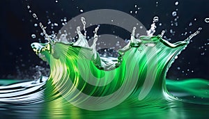 Abstract background Green eco wave, clean water and nature concept,