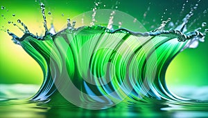 Abstract background Green eco wave, clean water and nature concept,