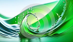 Abstract background Green eco wave, clean water and nature concept,