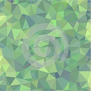 Abstract background of green light and dark splinters in low-poly style