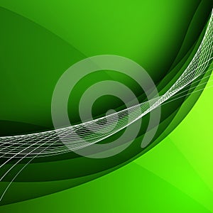 Abstract background with green lines. Vector Illustration
