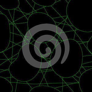 Abstract background. Green neon liquid on black background. Geometric backdrop. Vector illustration