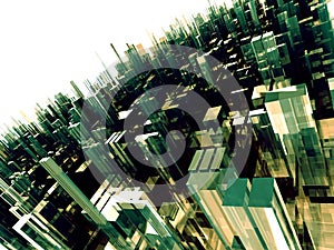 Abstract background with green plastic blocks