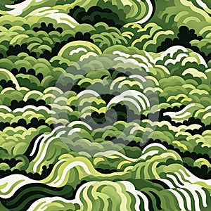 Abstract background with green seaweed and high contrast compositions (tiled)