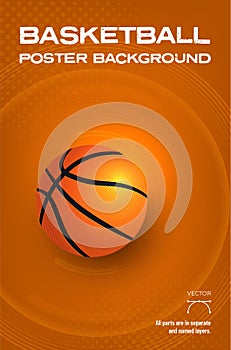 Abstract background with halftone texture, circles and basketball ball